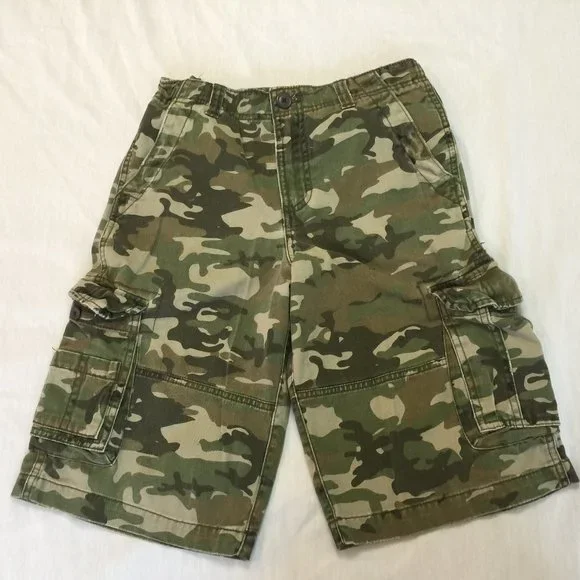 🦜 CHEROKEE BOYS CARGO CAMO COTTON SHORTS SIZE 14 ADJ WAIST 🦜 - Picture 1 of 4